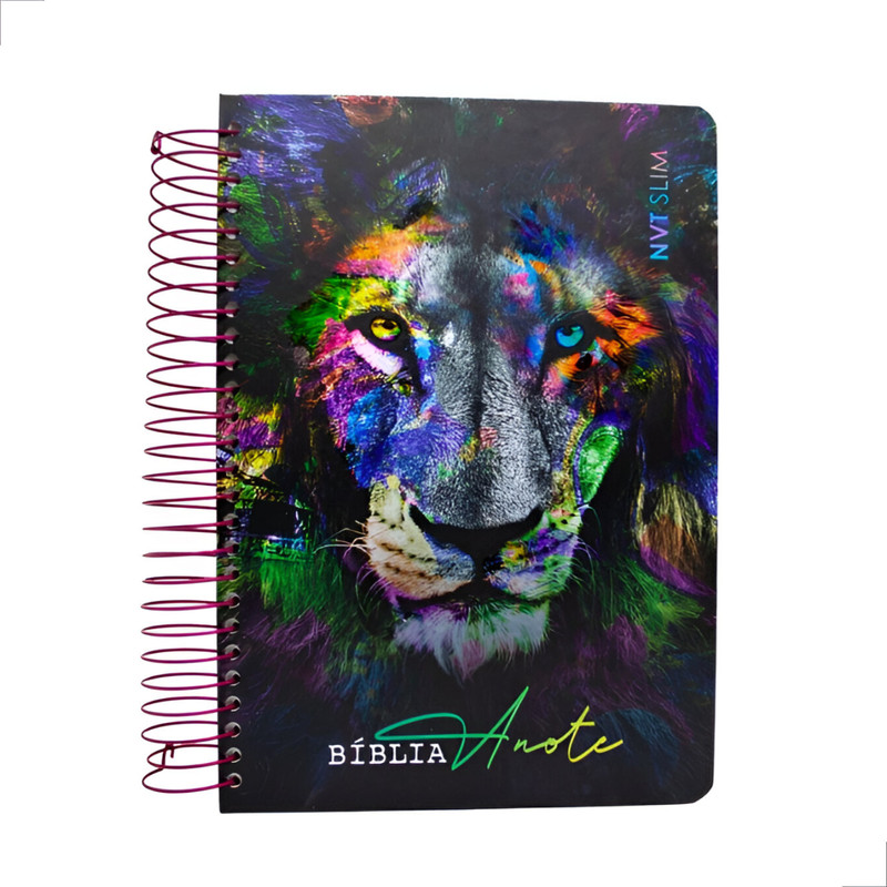 Bíblia Anote NVT Slim Capa Dura Espiral Leão Color