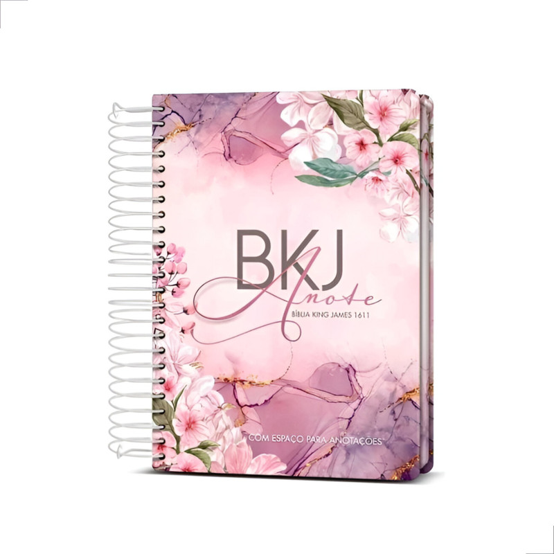 Bíblia BKJ Anote Capa Dura Espiral Purple Flower