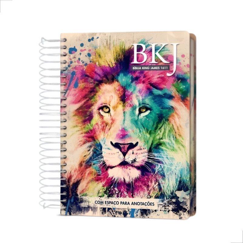 Bíblia Anote King James Capa Dura Espiral Lion Colors