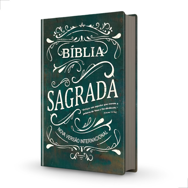 Bíblia Sagrada | NVI | Lettering Capa Dura Verde | Tradução Contemporânea
