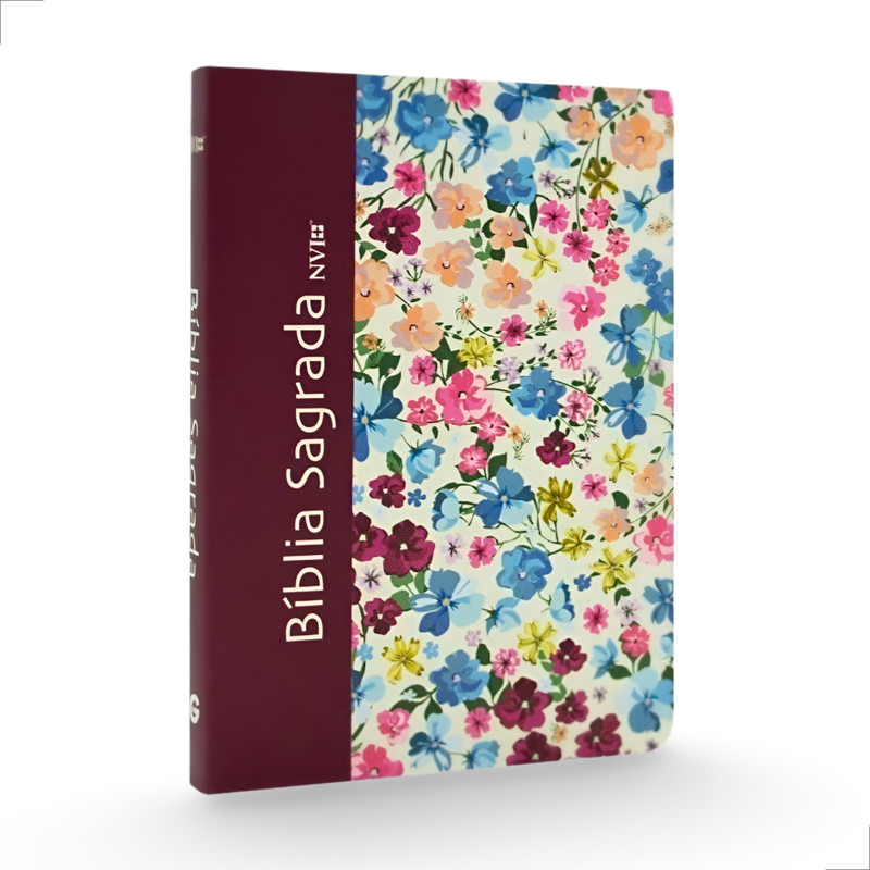 Bíblia NVI Slim Compacta Semi Luixo Floral