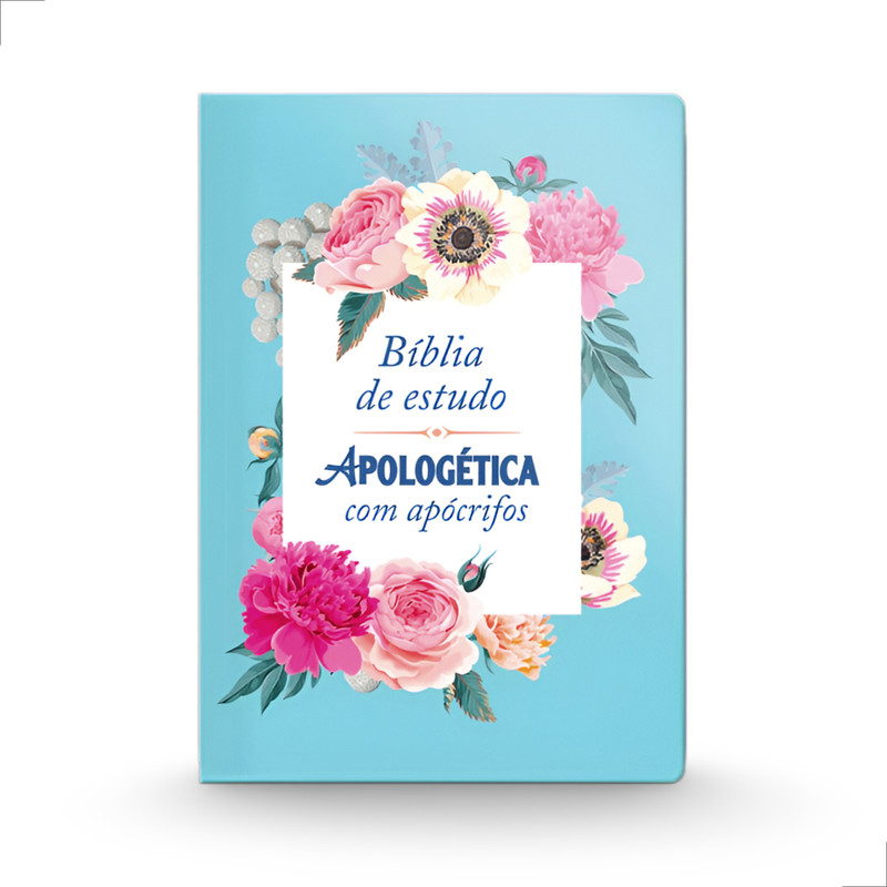 Bíblia de Estudo ARC Apologética Apócrifos Capa Azul Florida