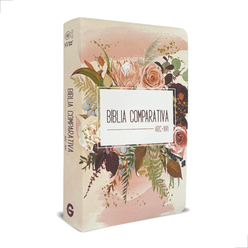 Bíblia Comparativa NVI Extra Grande ARC Flor Henna