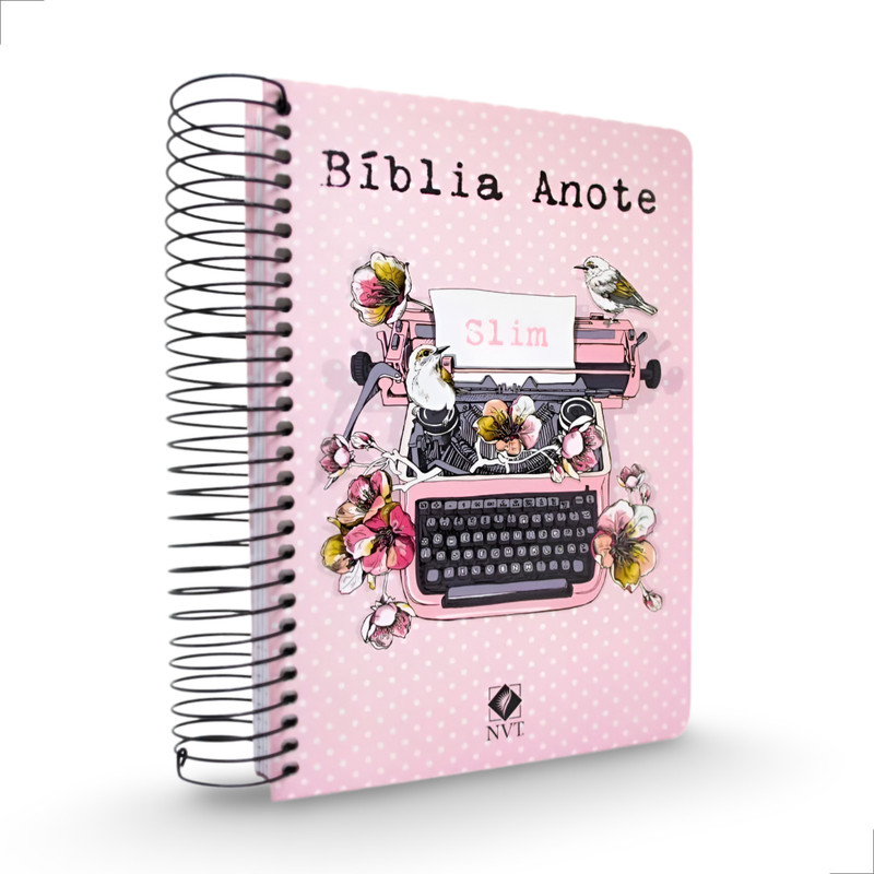 Bíblia Anote NVT Slim Capa Dura Espiral Typo Rosa