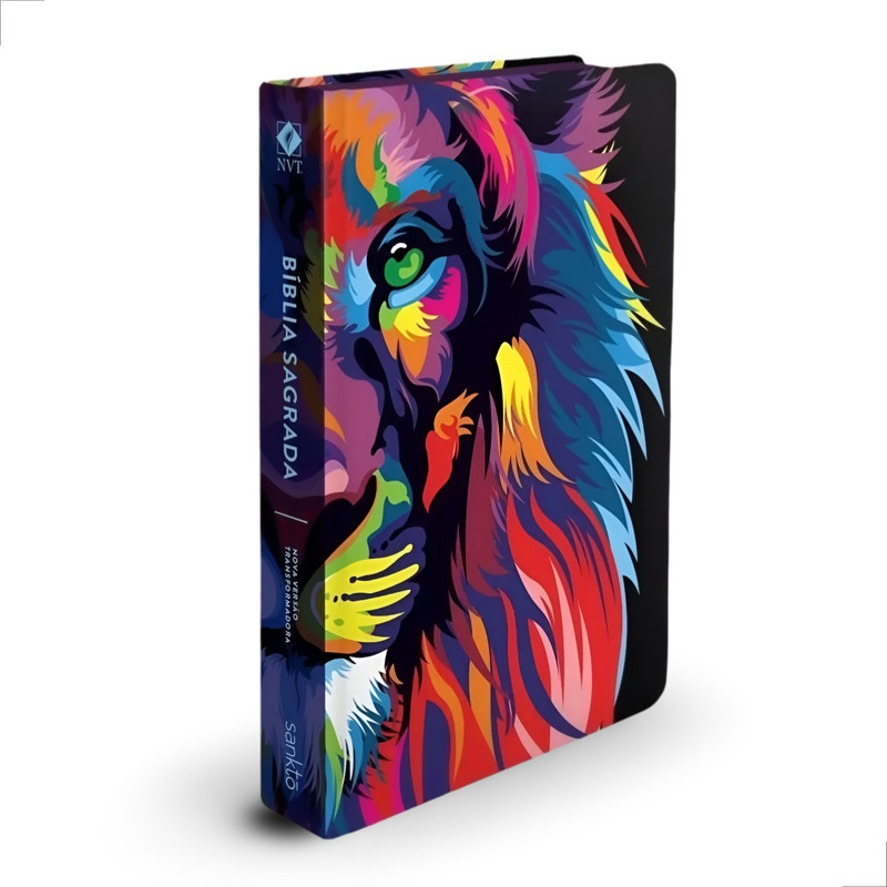Bíblia Sagrada Lion Color Nvt Capa Dura Leão Colorido