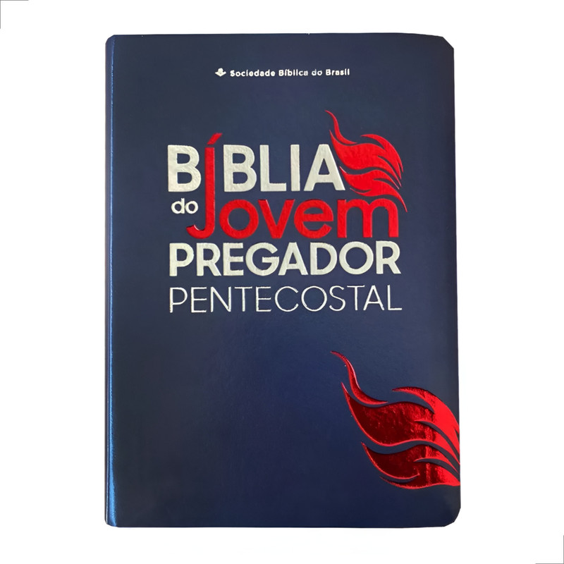 Bíblia Estudo Jovem Pregador ARC Pentecostal Capa Luxo Azul