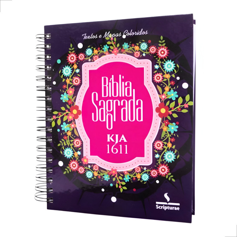 Bíblia Anote | King James Atualizada | Floral Roxa | Capa Dura
