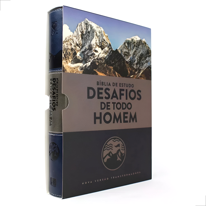 Bíblia De Estudo Nvt | Desafio De Todo Homem | Capa Luxo Azul