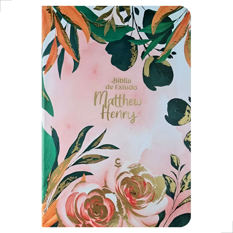 Bíblia De Estudo Matthew Henry Capa Luxo Floral