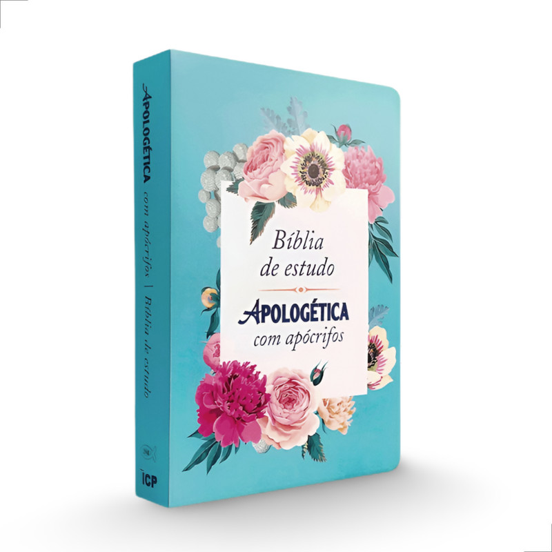 Bíblia de Estudo ARC Apologética Apócrifos Capa Azul Florida - Image 2