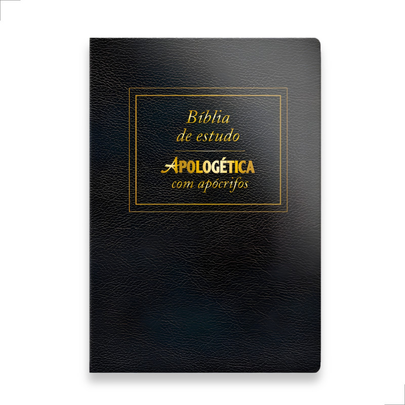 Bíblia de Estudo Apologética Apócrifos Capa Luxo Preta ARC - Image 2