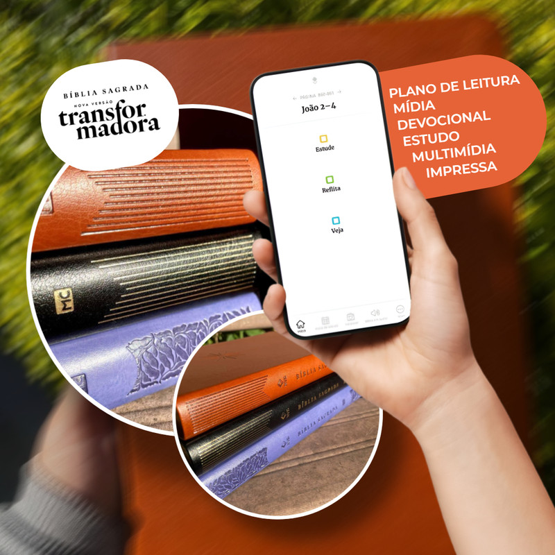 Bíblia NVT Filament Letra Grande Slim Luxo Couro Preta - Image 2