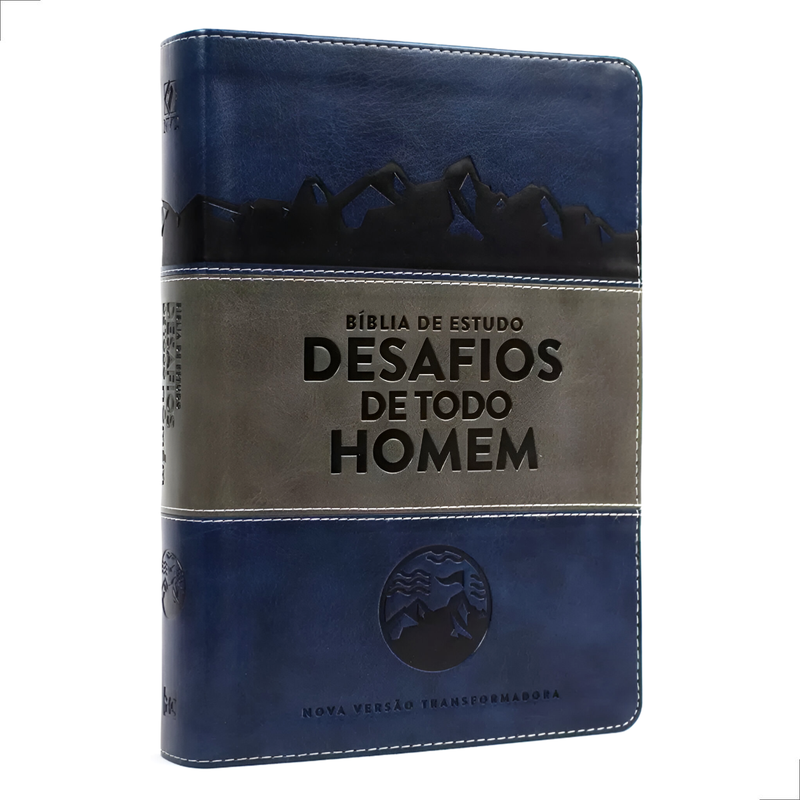 Bíblia De Estudo Nvt | Desafio De Todo Homem | Capa Luxo Azul - Image 2