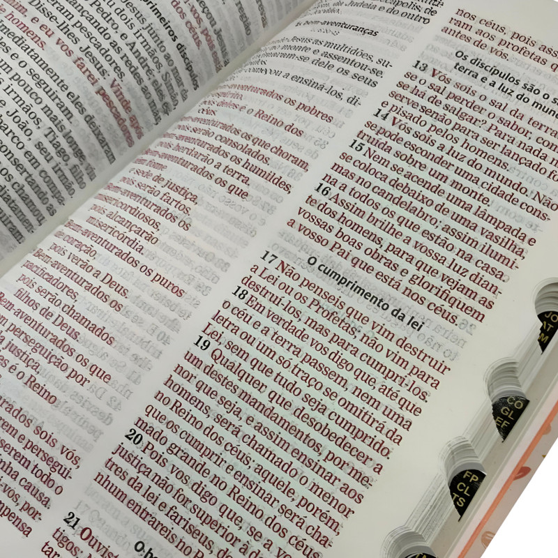 Bíblia Aec Letra Gigante Salmão Flores - Image 2