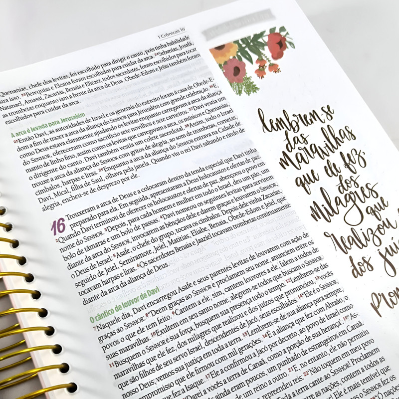 Bíblia Ilustrada NVT Anote Mulher Forte Mármore Rosa - Image 2