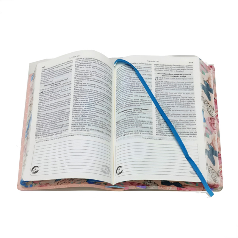 Bíblia ARC Para Anotações e Esboços Capa Floral Azul - Image 2
