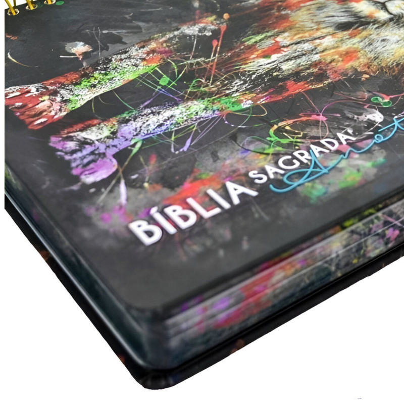 Bíblia Anote NVI Espiral Capa Dura Leão Grafite - Image 3