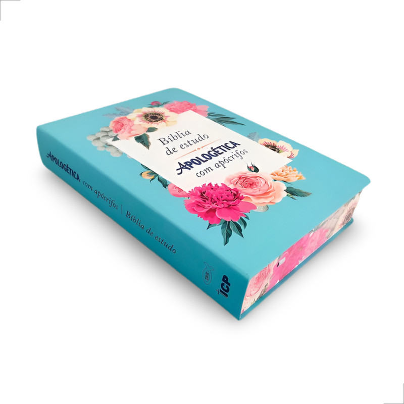 Bíblia de Estudo ARC Apologética Apócrifos Capa Azul Florida - Image 3