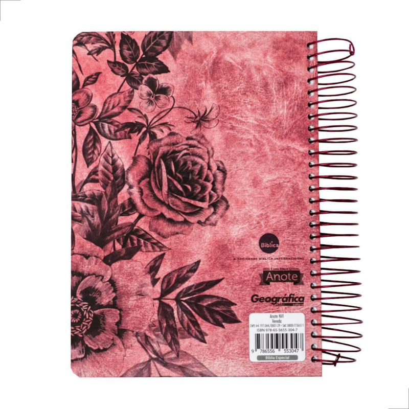 Bíblia Anote NVI Capa Dura Espiral Ilustrada Rosa Vereda - Image 3