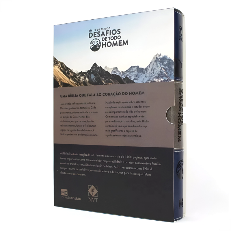 Bíblia De Estudo Nvt | Desafio De Todo Homem | Capa Luxo Azul - Image 3