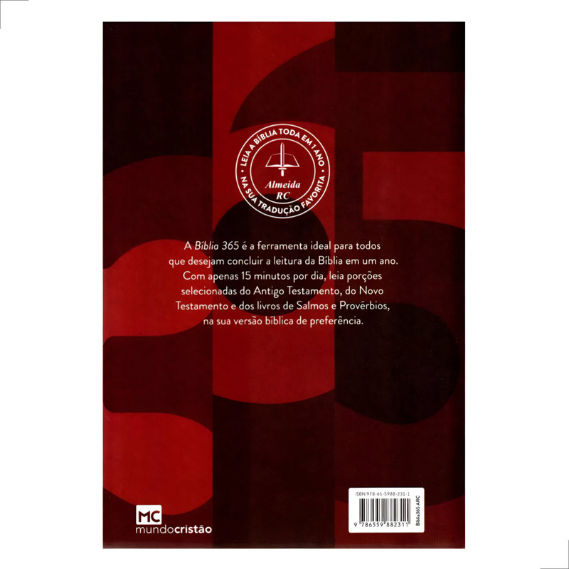Bíblia 365 ARC Capa Vermelha a Palavra De Deus Em Leituras Diárias - Image 3