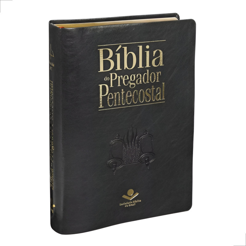 Bíblia Do Pregador Pentecostal Média Com Índice Arc Capa Luxo Preta