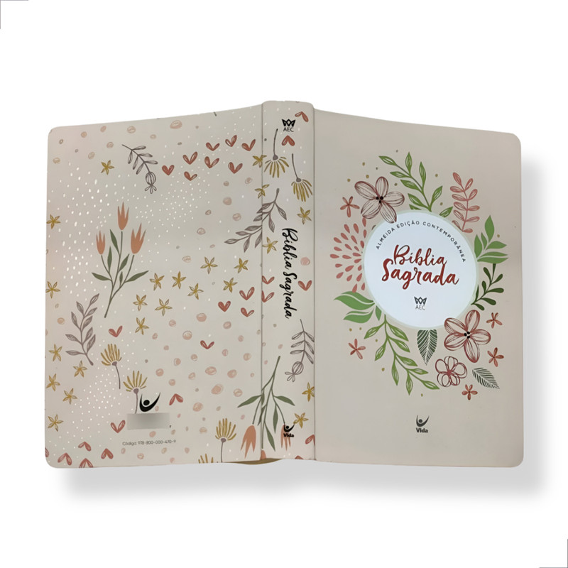 Bíblia Aec Letra Gigante Salmão Flores - Image 3