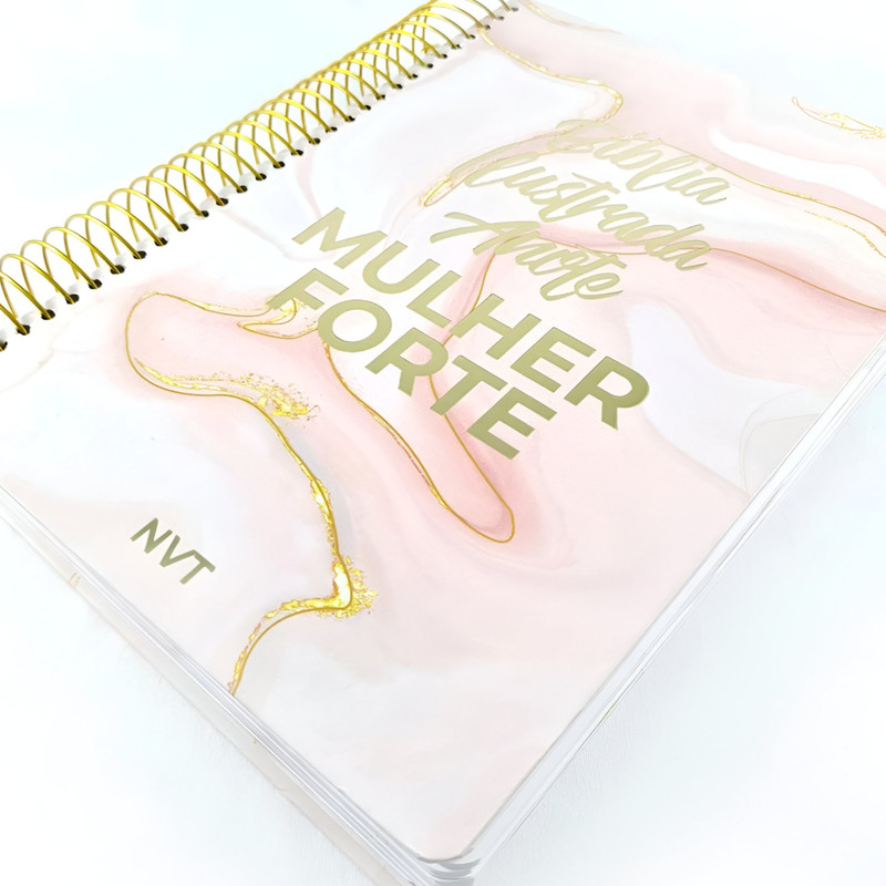 Bíblia Ilustrada NVT Anote Mulher Forte Mármore Rosa - Image 3