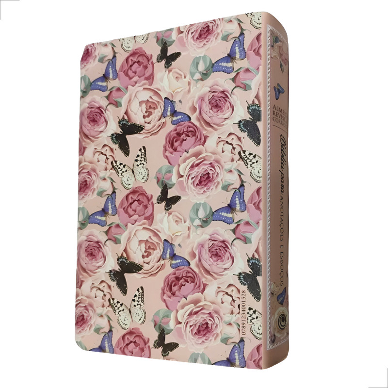 Bíblia ARC Para Anotações e Esboços Capa Luxo Floral Rosa - Image 3