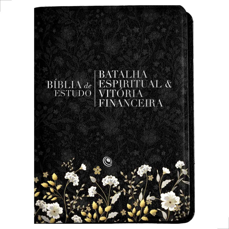 Bíblia ARC Batalha Espiritual e Vitória Financeira Preta Floral - Image 3