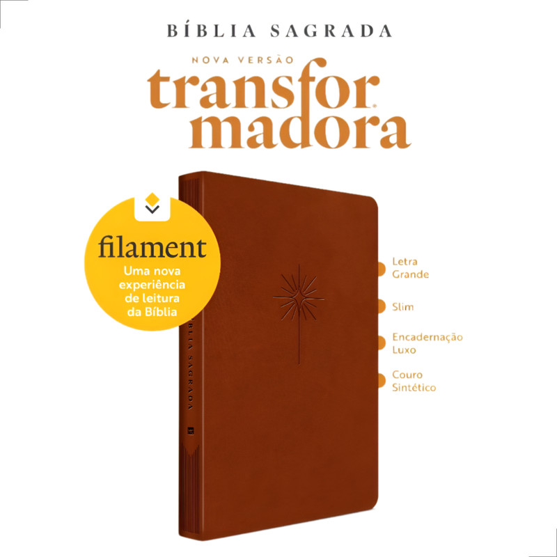 Bíblia NVT Filament Letra Grande Slim Luxo Couro Preta - Image 4