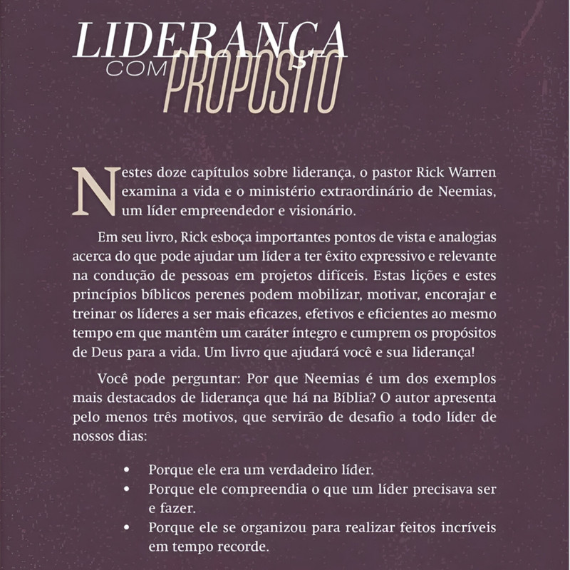 Livro Liderança Com Propósitos Rick Warren - Image 4