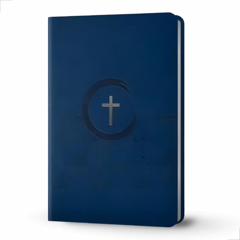 Bíblia Nvi Slim Cruz Capa Luxo Azul