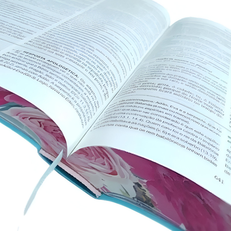 Bíblia de Estudo ARC Apologética Apócrifos Capa Azul Florida - Image 5