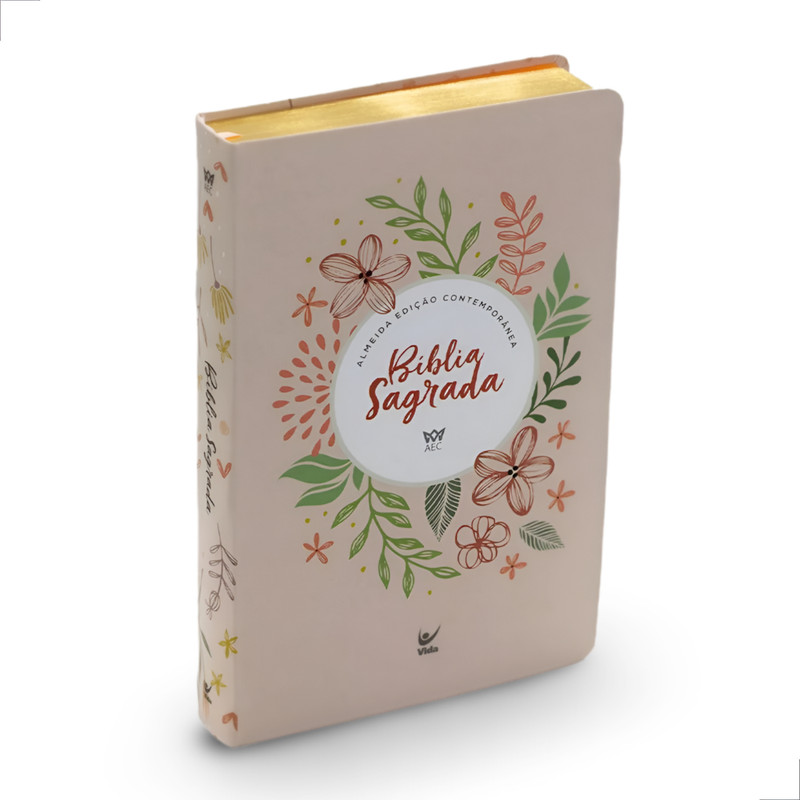 Bíblia Aec Letra Gigante Salmão Flores - Image 6