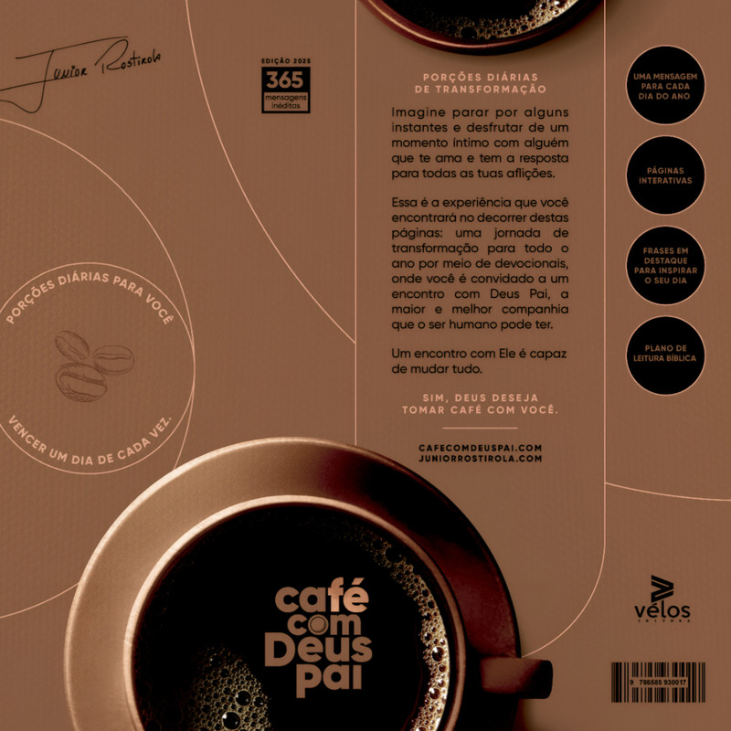 Café Com Deus Pai | Edição 2025 | Porções de Transformação | Júnior Rostirola | Marca Página - Image 7
