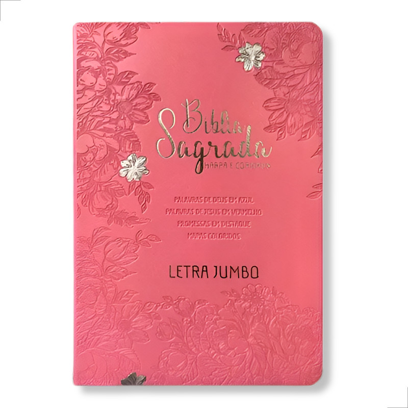 Bíblia ARC | Letra Jumbo | Harpa e Corinhos | Capa Luxo | Jardim Rosa