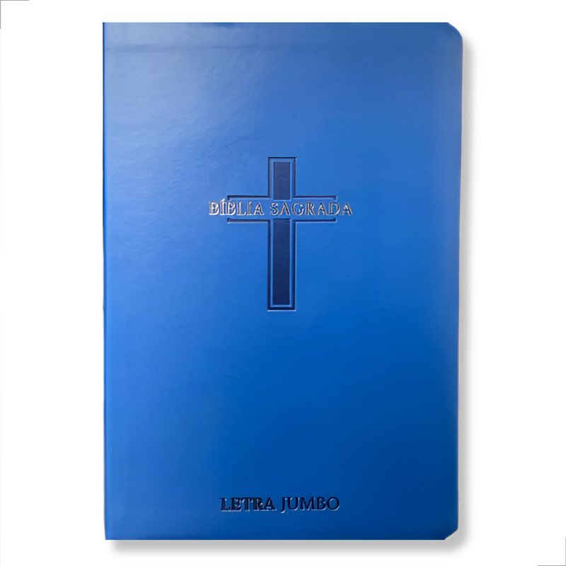 Bíblia ARC | Letra Jumbo | Harpa e Corinhos | Capa Luxo | Cruz Azul