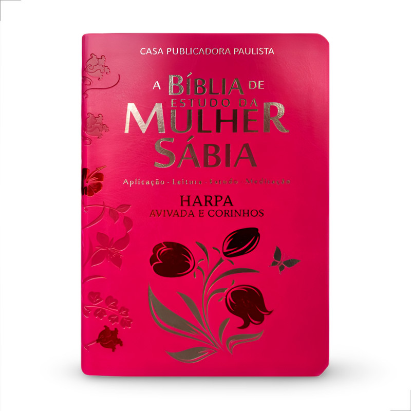 Bíblia De Estudo Da Mulher Sábia | ARC | Harpa e Corinhos | Tulipa Pink