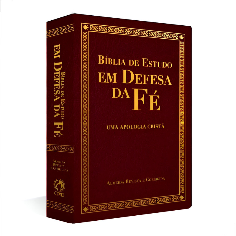Bíblia de Estudo | Em Defesa Da Fé | Grande | Luxo Vinho