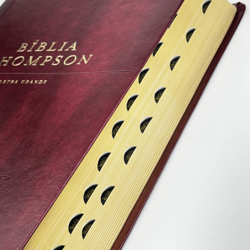 Bíblia De Estudo | Thompson | Com ìndice | Luxo Vinho - Image 2