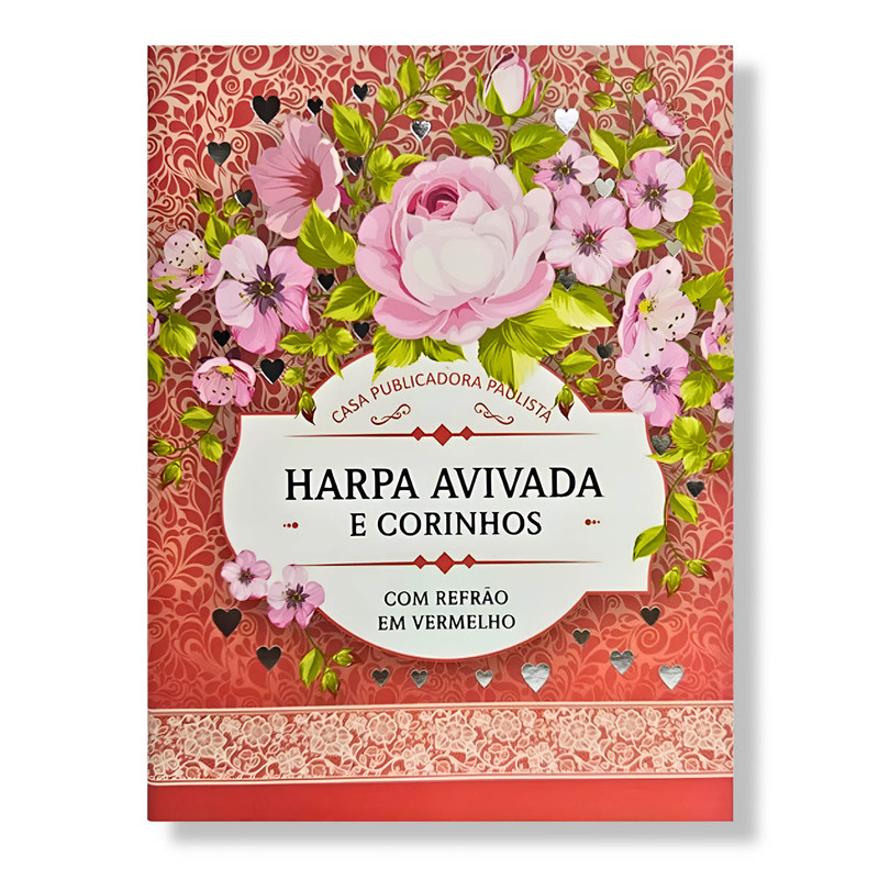 Harpa Avivada E Corinhos | Letra Gigante | Capa Dura | Floral Rosa