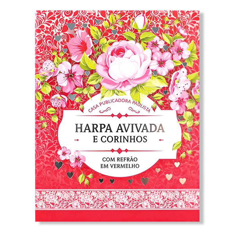 Harpa Avivada E Corinhos | Letra Maior | Capa Brochura | Floral Pink