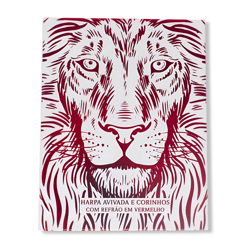 Harpa Avivada E Corinhos | Letra Gigante | Capa Dura | Leão Branco E Vermelho