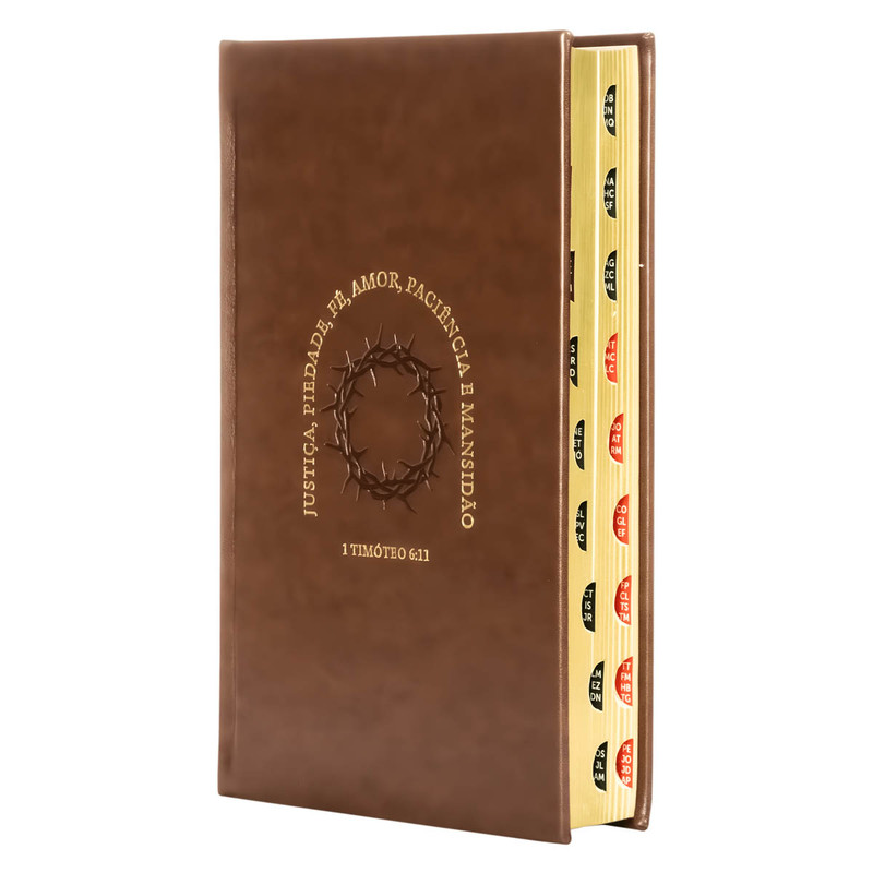 Biblia NVI | Letras De Jesus Em Destaque | Capa Dura | Marrom