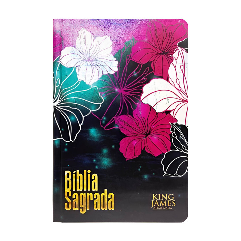 Bíblia Slim | KJA | Capa Dura | Floral Magenta