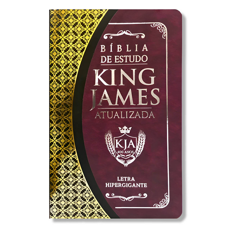 Bíblia De Estudo | KJA | Bicolor | Capa Luxo | Vinho E Preto
