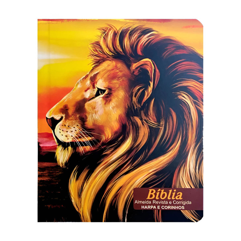 Bíblia ARC | Letra Maior | Capa Dura | Harpa e Corinhos | Leão Paisagem