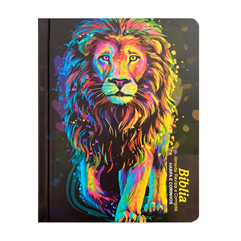 Bíblia ARC | Letra Maior | Capa Dura | Harpa e Corinhos | Leão Pintura