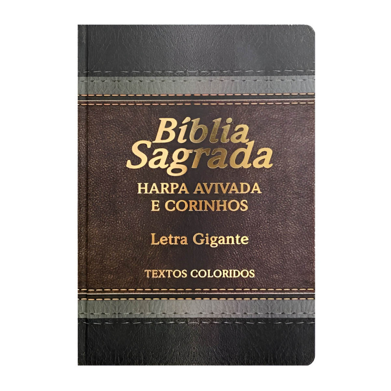 Bíblia | Letra Gigante | Textos Coloridos | ARC | Harpa e Corinhos | Marrom